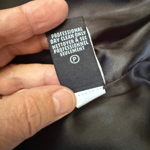 Tibi faux fur coat, size M, charcoal grey w/ white stripe, 3/4 sleeve EUC - Picture 4 of 6